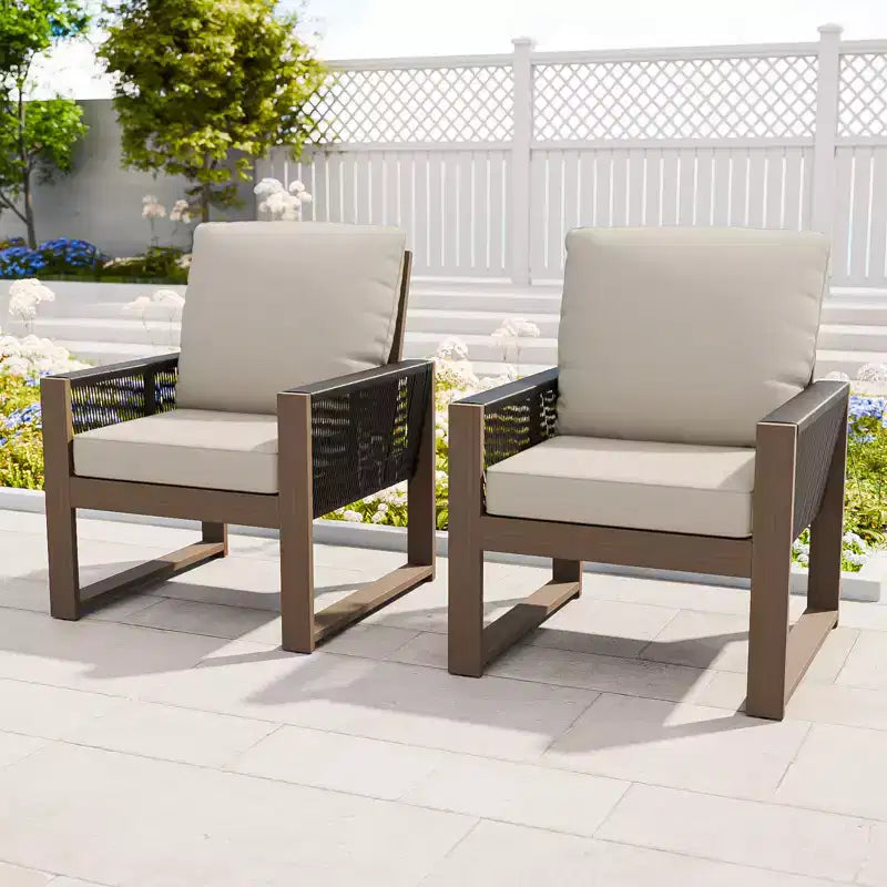 Chaise de salle à manger EAGLE PEAK en cèdre naturel pour patio, mobilier d'extérieur en bois véritable avec coussin