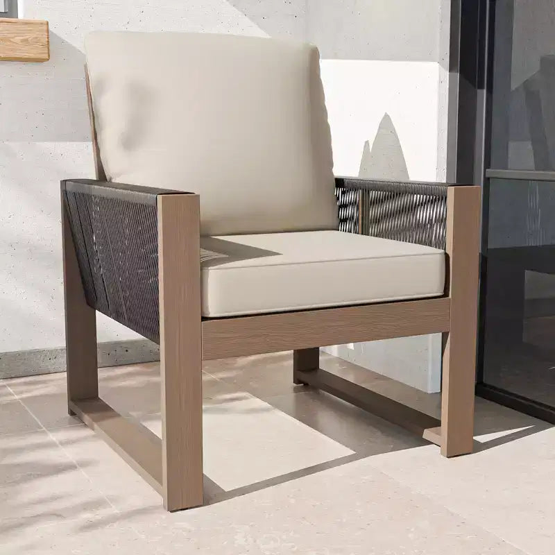 Chaise de salle à manger EAGLE PEAK en cèdre naturel pour patio, mobilier d'extérieur en bois véritable avec coussin