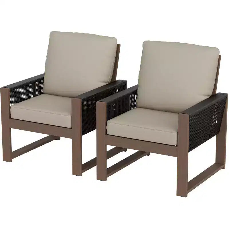 Chaise de salle à manger EAGLE PEAK en cèdre naturel pour patio, mobilier d'extérieur en bois véritable avec coussin
