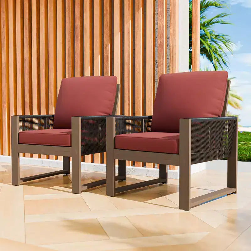 Chaise de salle à manger EAGLE PEAK en cèdre naturel pour patio, mobilier d'extérieur en bois véritable avec coussin