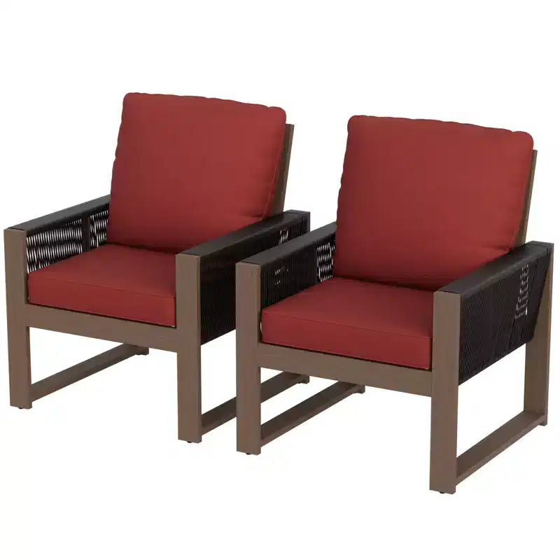 Chaise de salle à manger EAGLE PEAK en cèdre naturel pour patio, mobilier d'extérieur en bois véritable avec coussin