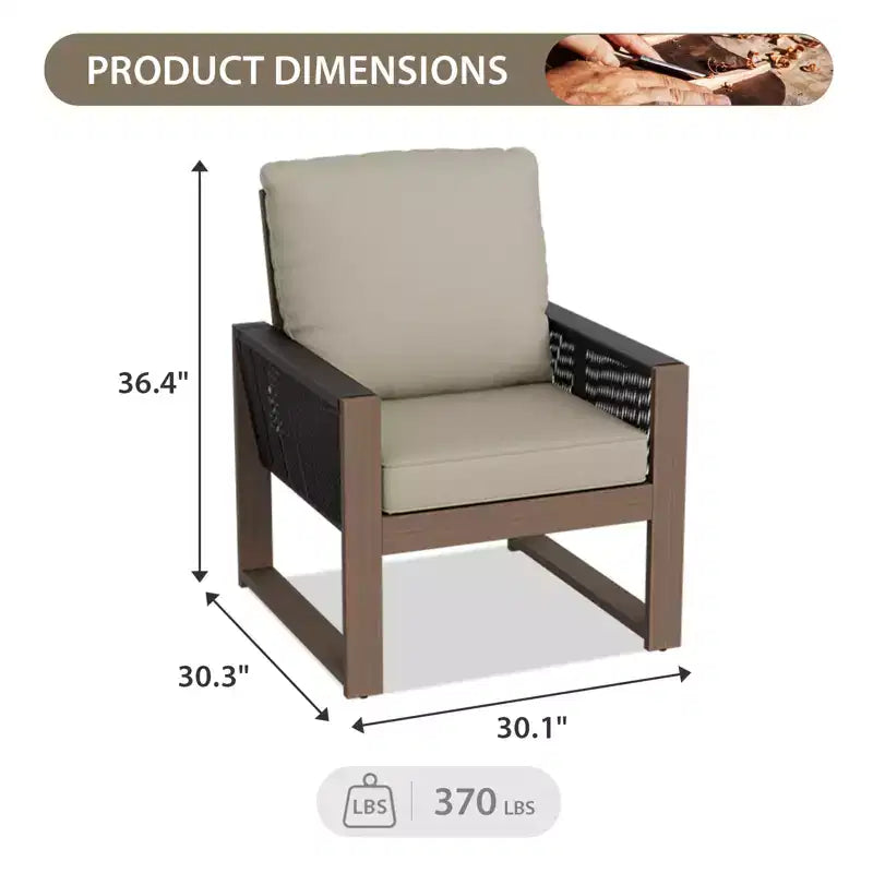 Chaise de salle à manger EAGLE PEAK en cèdre naturel pour patio, mobilier d'extérieur en bois véritable avec coussin