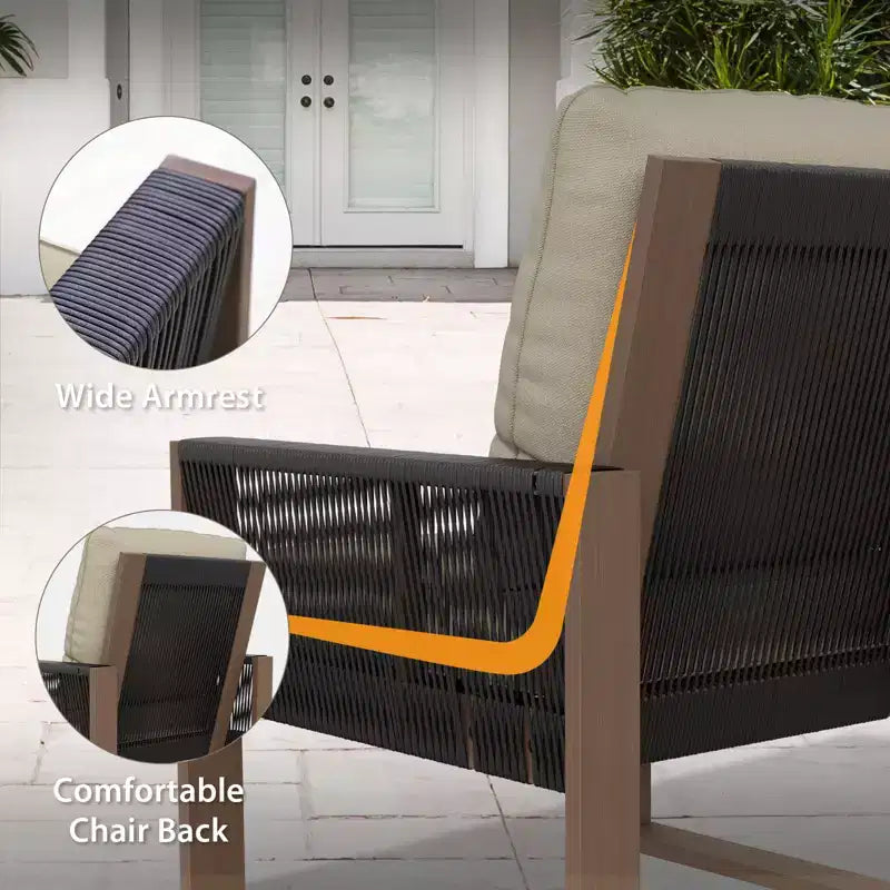 Chaise de salle à manger EAGLE PEAK en cèdre naturel pour patio, mobilier d'extérieur en bois véritable avec coussin