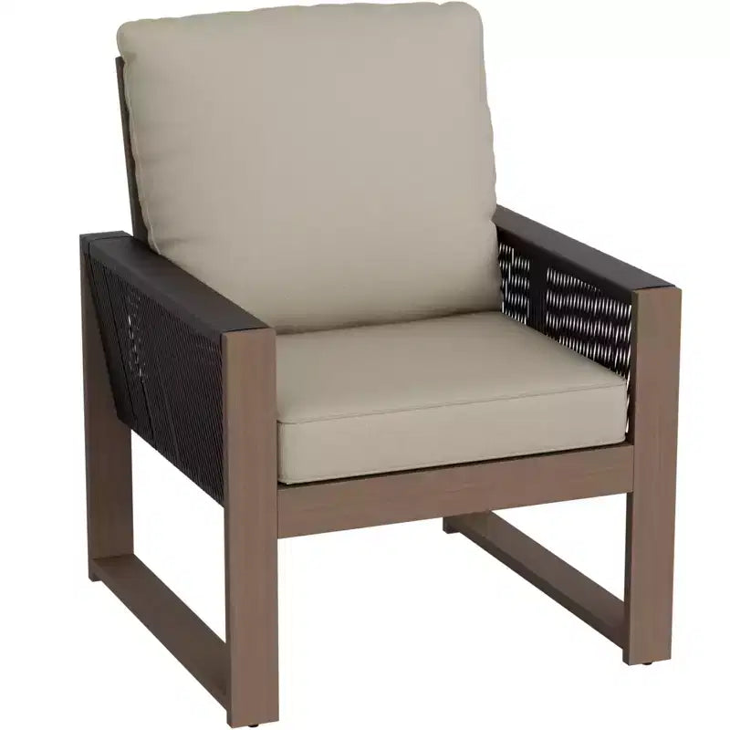 Chaise de salle à manger EAGLE PEAK en cèdre naturel pour patio, mobilier d'extérieur en bois véritable avec coussin