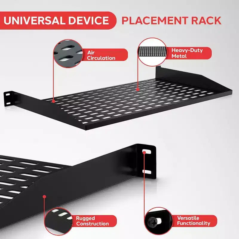 Plateau de rack serveur 1U – Métal robuste, 50 kg, compatible 19", lot de 4