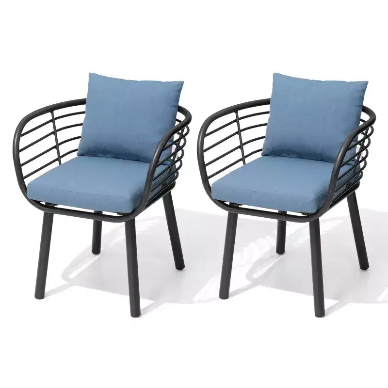 Crestlive Products Chaises de salle à manger de patio en aluminium Fauteuil de salle à manger d'extérieur avec Sunbrella
