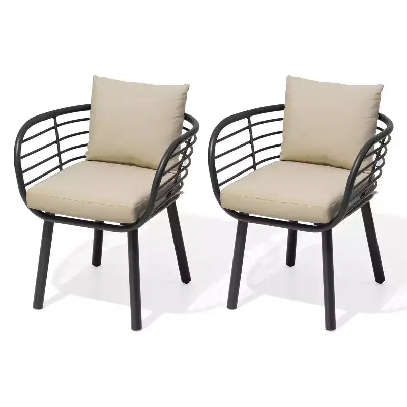 Crestlive Products Chaises de salle à manger de patio en aluminium Fauteuil de salle à manger d'extérieur avec Sunbrella
