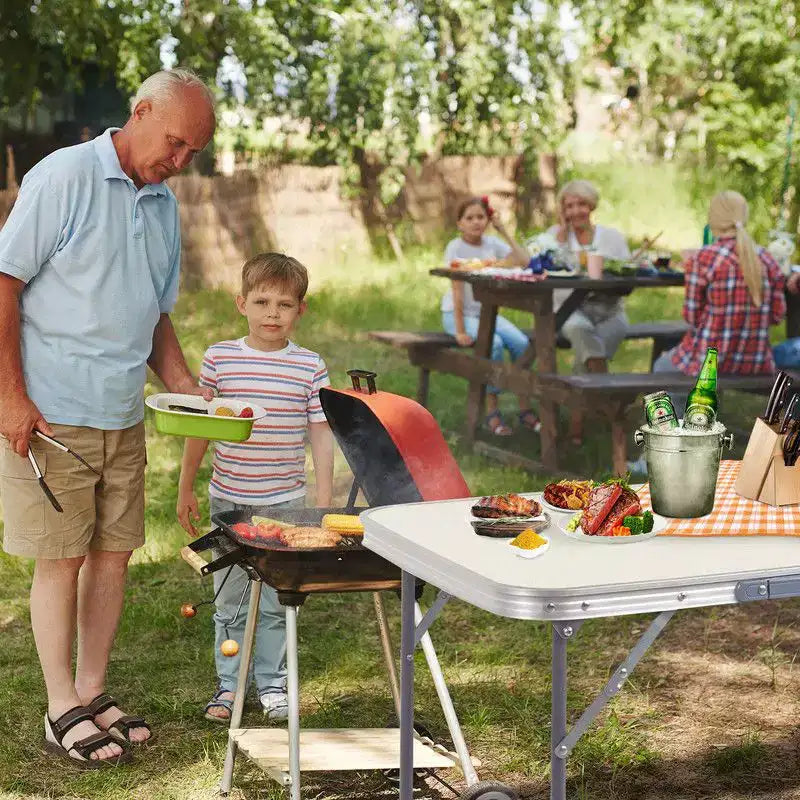 Table de camping pliante en aluminium – Légère, inoxydable, portative pour les repas en extérieur