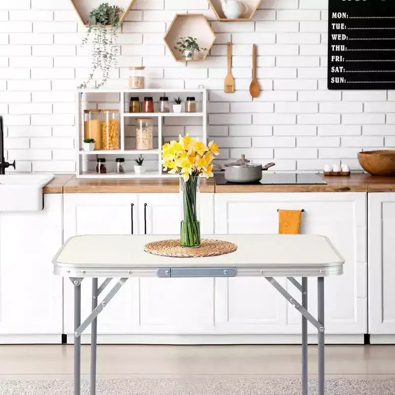Table de camping pliante en aluminium – Légère, inoxydable, portative pour les repas en extérieur