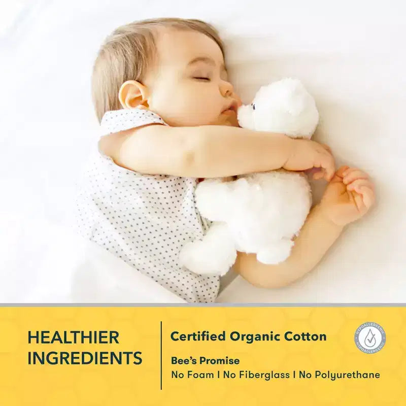 Matelas de berceau et de tout-petit ultra-respirant à 2 étapes – Coton biologique, double fermeté