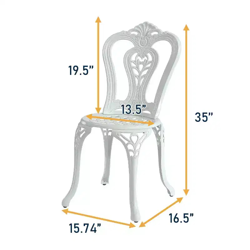 CLIHOME Chaises d'extérieur en fonte d'aluminium Bistro (Lot de 2)