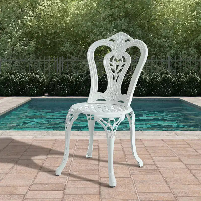 CLIHOME Chaises d'extérieur en fonte d'aluminium Bistro (Lot de 2)