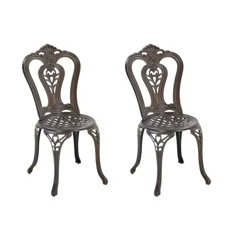 CLIHOME Cast Aluminum Bistro Outdoor Chairs(Set of 2)
