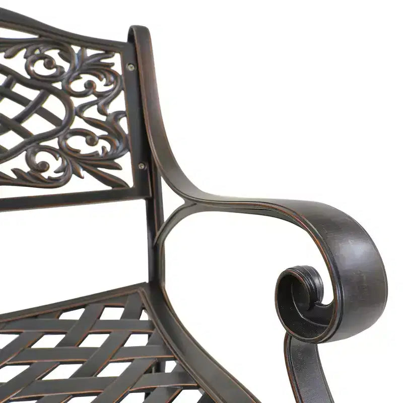 Chaises de salle à manger d'extérieur stationnaires en fonte d'aluminium CLIHOME (lot de 2)