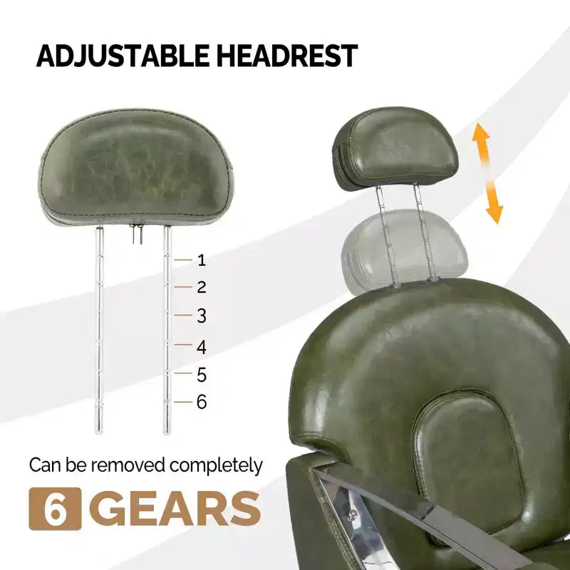 Fauteuil de salon de coiffure inclinable robuste avec appui-tête – 150 kg, pivotant à 360°, noir