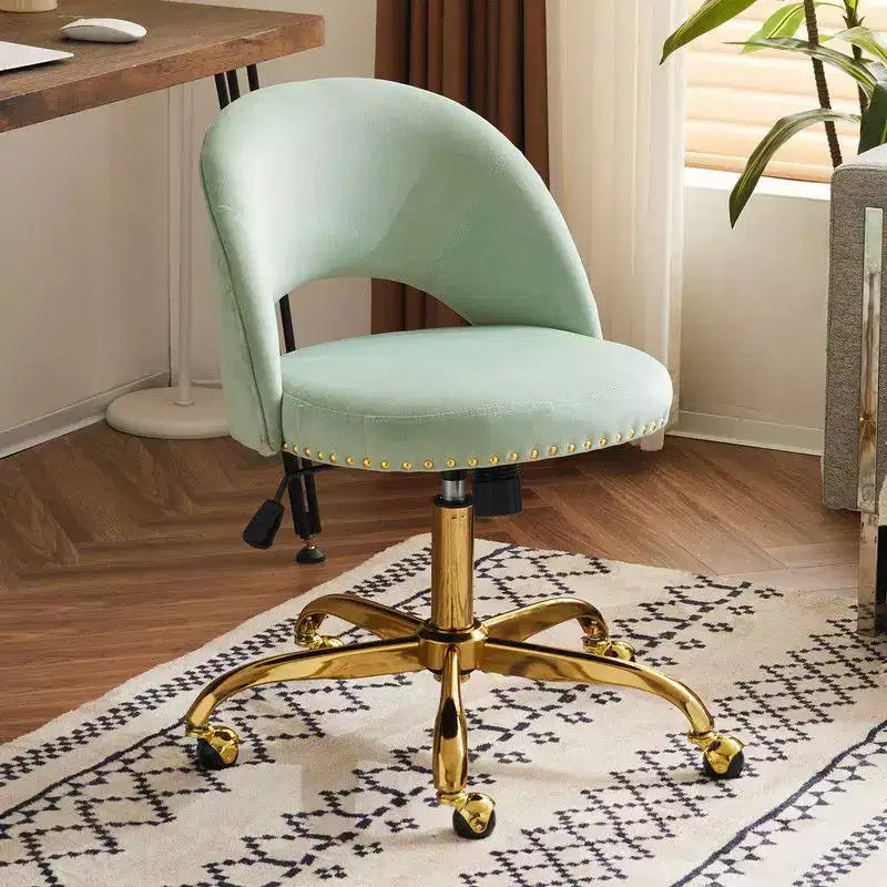 Fauteuil de bureau en velours – Hauteur réglable 48-58 cm, pivotant à 360°, 150 kg, avec roulettes