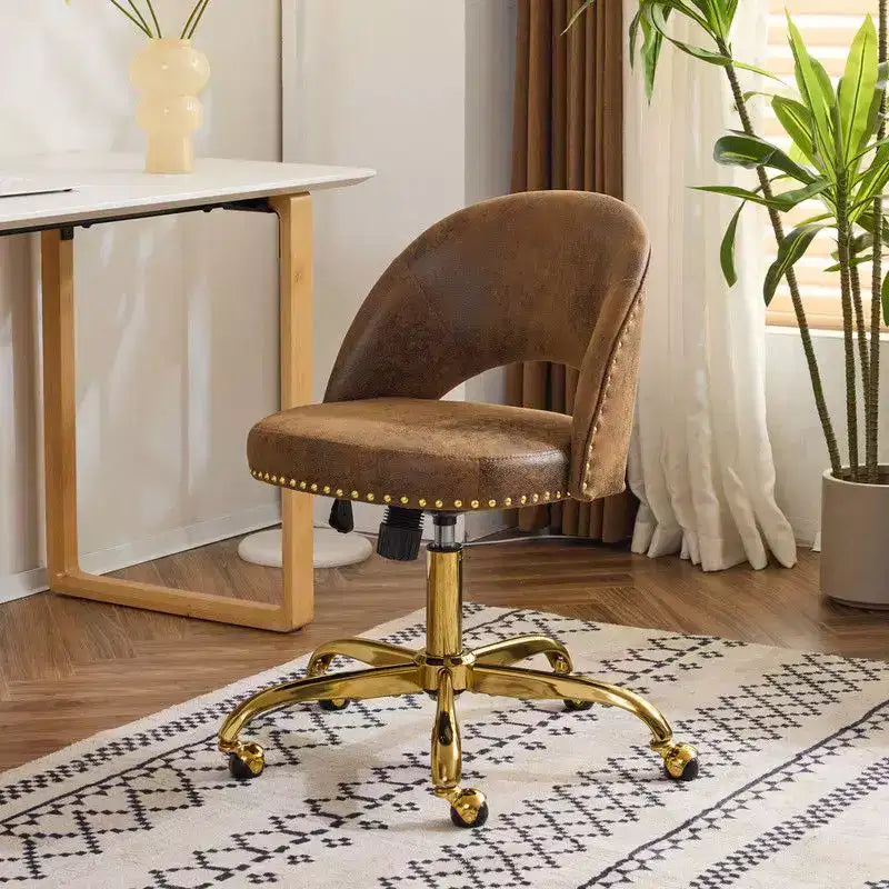 Fauteuil de bureau en velours – Hauteur réglable 48-58 cm, pivotant à 360°, 150 kg, avec roulettes