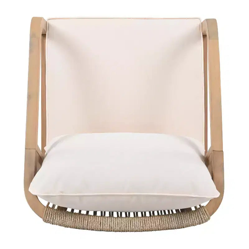 Chaise de salle à manger d'extérieur Monture Christopher Knight Home en bois d'acacia avec coussin et dossier en corde