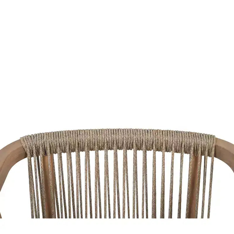 Chaise de salle à manger d'extérieur Monture Christopher Knight Home en bois d'acacia avec coussin et dossier en corde