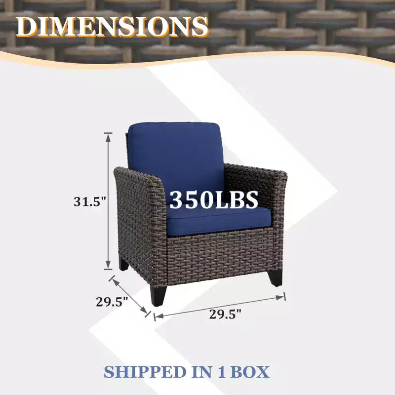 Chaises de salle à manger individuelles EAGLE PEAK Ocean Vista, 2 pièces, en osier synthétique résistant aux intempéries avec coussins