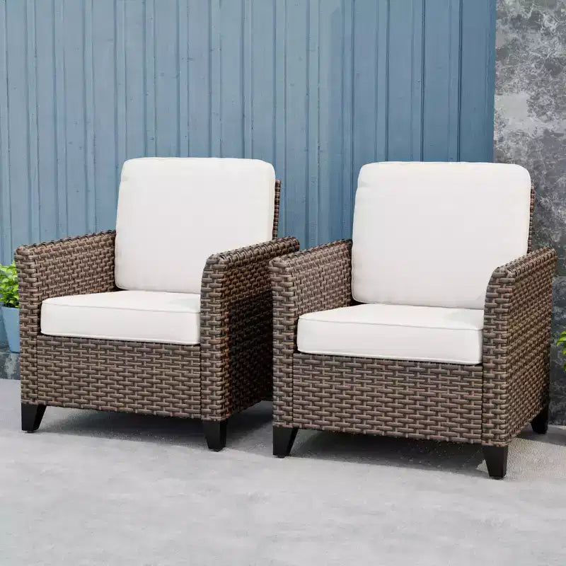 Chaises de salle à manger individuelles EAGLE PEAK Ocean Vista, 2 pièces, en osier synthétique résistant aux intempéries avec coussins