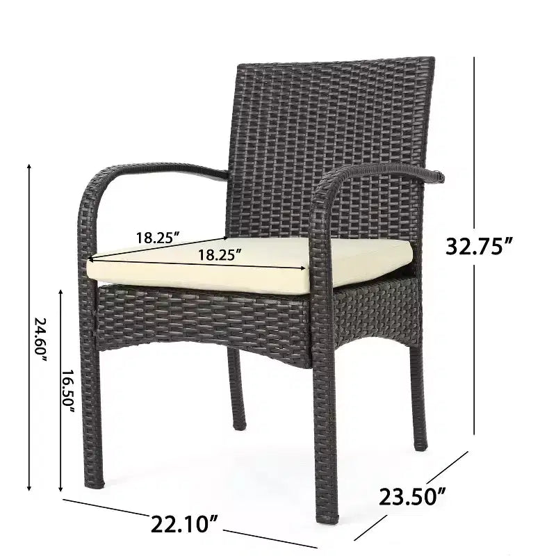 Chaises de salle à manger d'extérieur en osier Christopher Knight Home Cordoba avec coussin (lot de 2)
