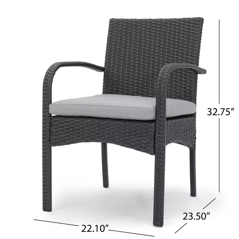 Chaises de salle à manger d'extérieur en osier Christopher Knight Home Cordoba avec coussin (lot de 2)