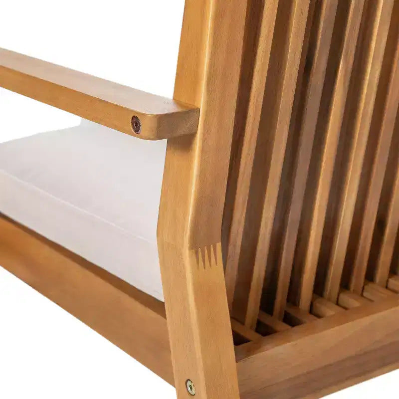 Chaises de salle à manger d'extérieur en bois d'acacia rustique Christopher Knight Home Sierra avec coussins (Lot de 2)