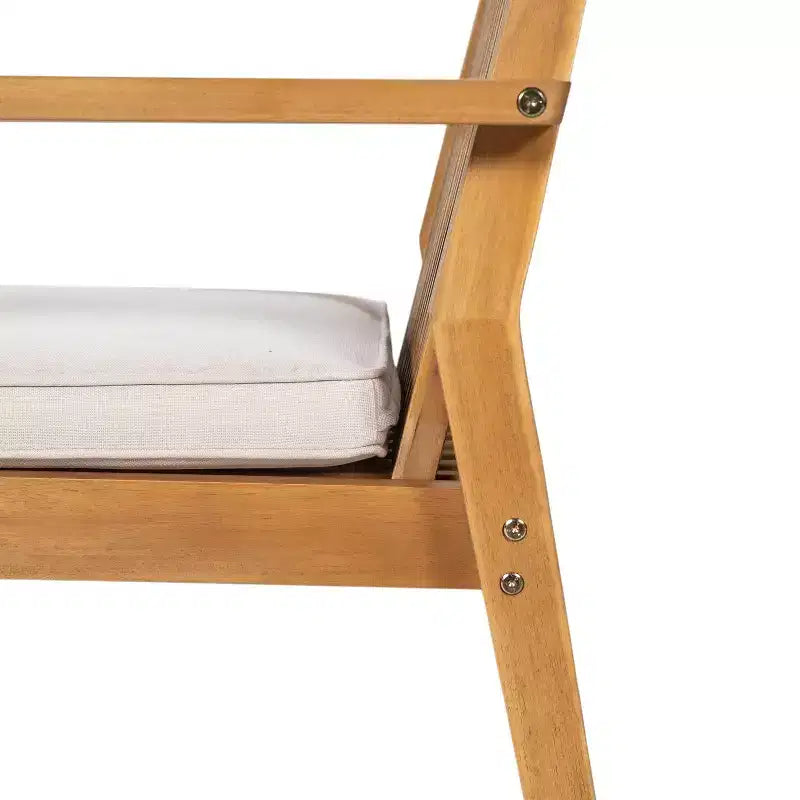 Chaises de salle à manger d'extérieur en bois d'acacia rustique Christopher Knight Home Sierra avec coussins (Lot de 2)