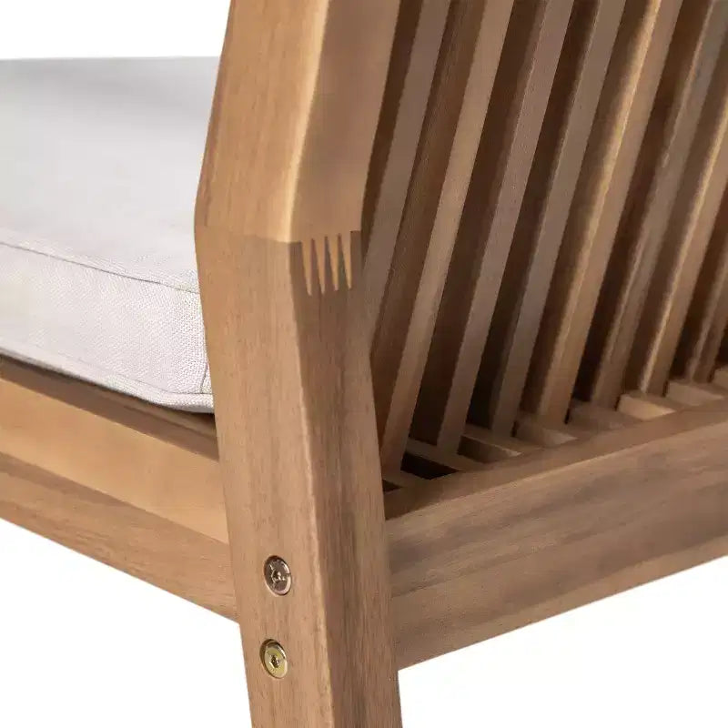 Chaises de salle à manger d'extérieur en bois d'acacia rustique Christopher Knight Home Sierra avec coussins (Lot de 2)