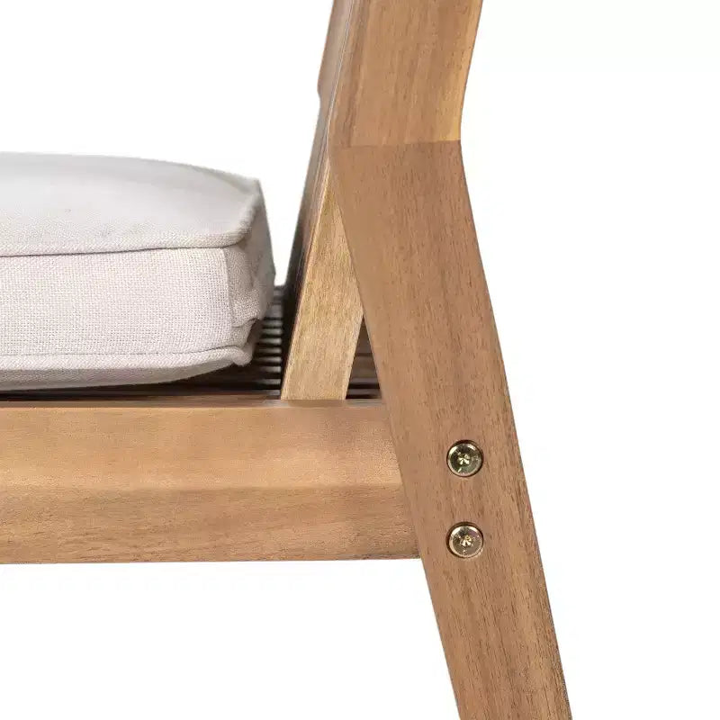 Chaises de salle à manger d'extérieur en bois d'acacia rustique Christopher Knight Home Sierra avec coussins (Lot de 2)