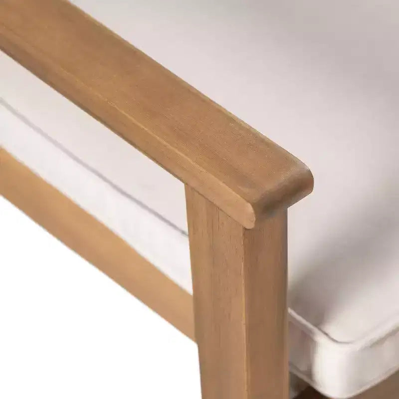 Chaises de salle à manger d'extérieur en bois d'acacia rustique Christopher Knight Home Sierra avec coussins (Lot de 2)