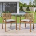 Christopher Knight Home Sierra Rustic Acacia Wood Patio Dining Chair with Cushions (Set of 2)
