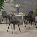 GDFStudio Lucy Outdoor Modern Resin Mesh Dining Chair (Set of 4)