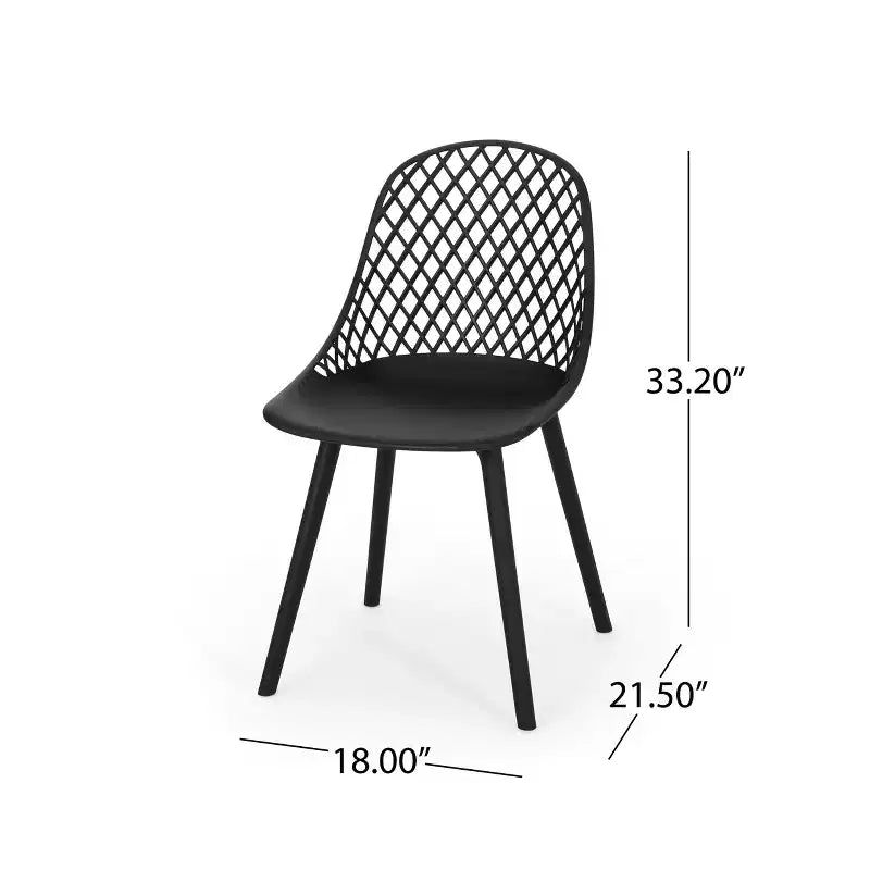 Chaise de salle à manger moderne d'extérieur en résine maillée Lucy de GDFStudio (lot de 4)