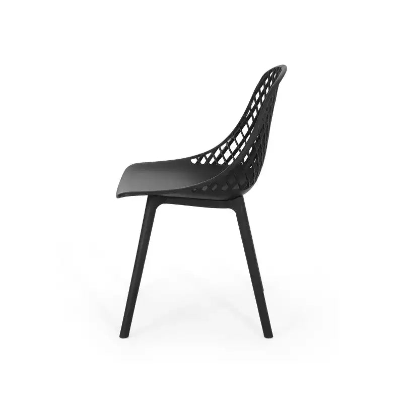 Chaise de salle à manger moderne d'extérieur en résine maillée Lucy de GDFStudio (lot de 4)