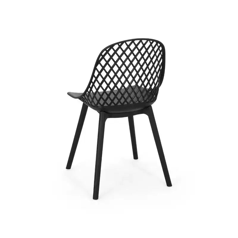 Chaise de salle à manger moderne d'extérieur en résine maillée Lucy de GDFStudio (lot de 4)
