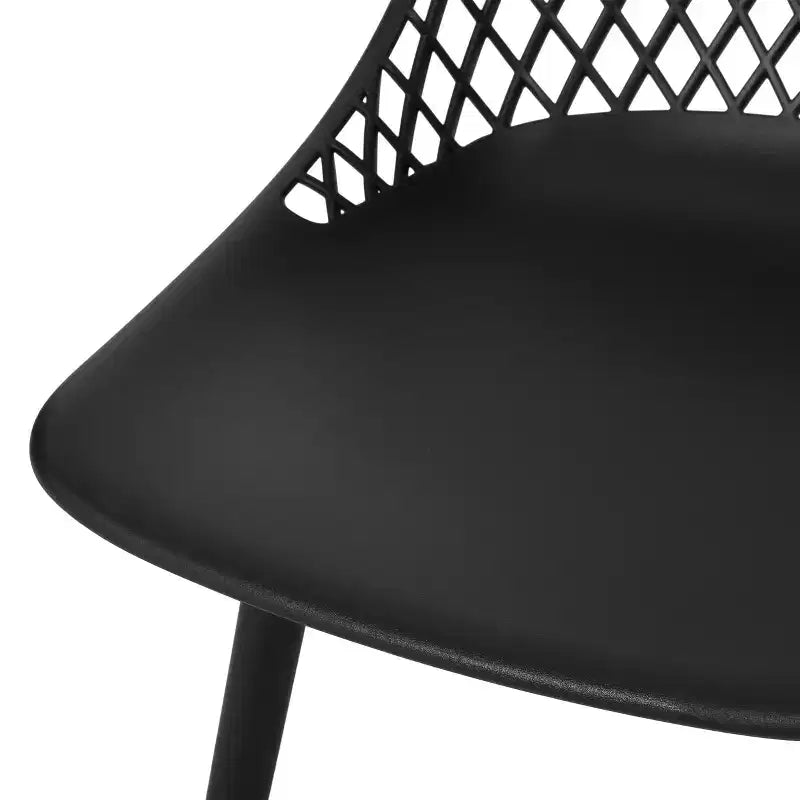 Chaise de salle à manger moderne d'extérieur en résine maillée Lucy de GDFStudio (lot de 4)