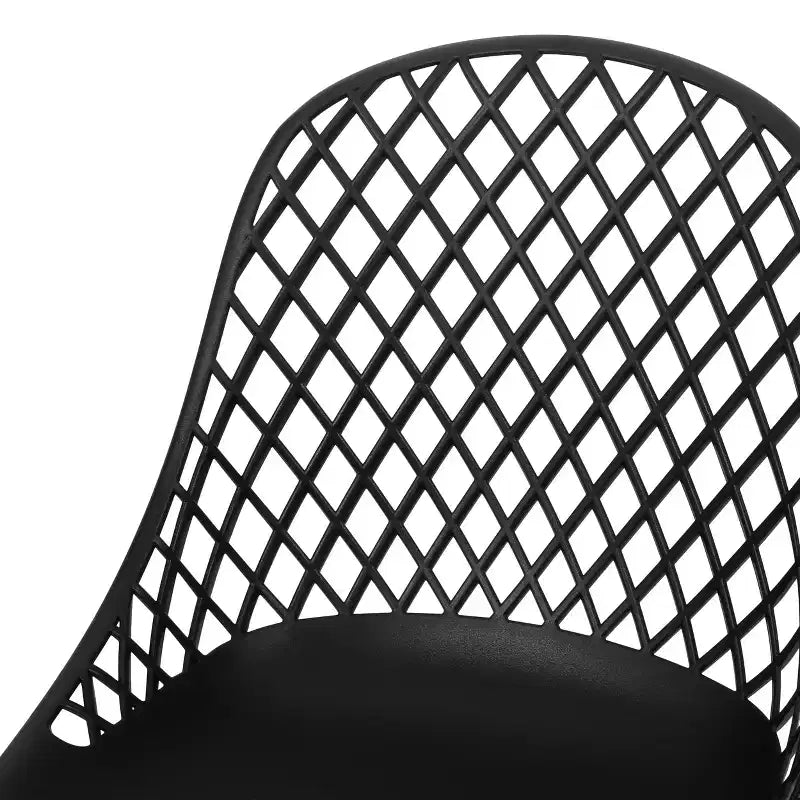 Chaise de salle à manger moderne d'extérieur en résine maillée Lucy de GDFStudio (lot de 4)
