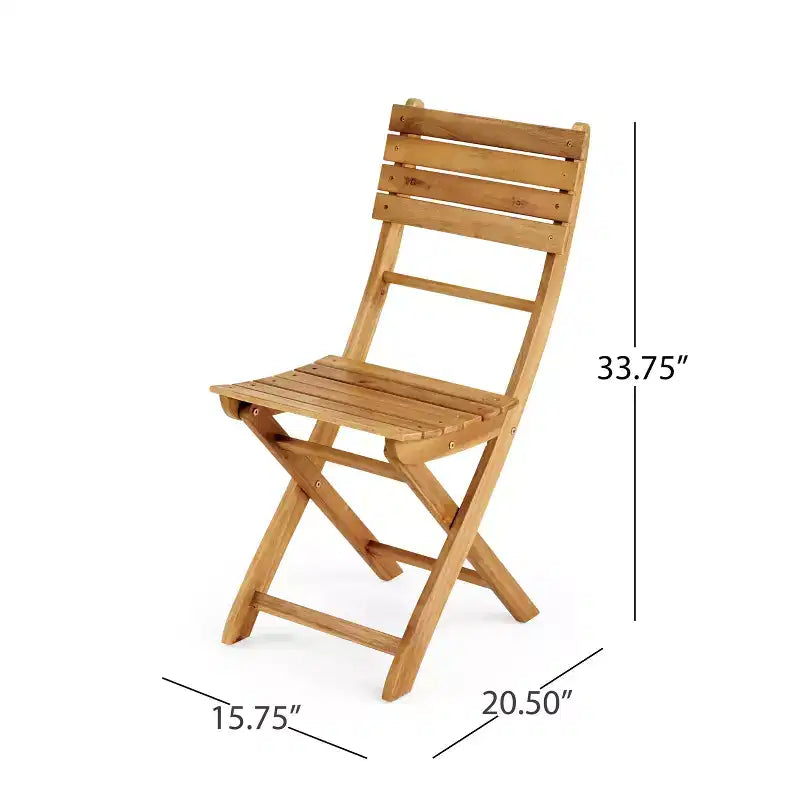 GDFStudio Rabion Chaises de salle à manger pliantes d'extérieur en bois d'acacia (lot de 4)