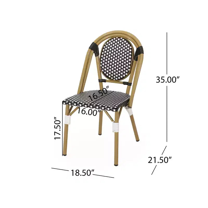Christopher Knight Home Remi Chaises de bistrot d'extérieur en osier français et aluminium (Lot de 4)