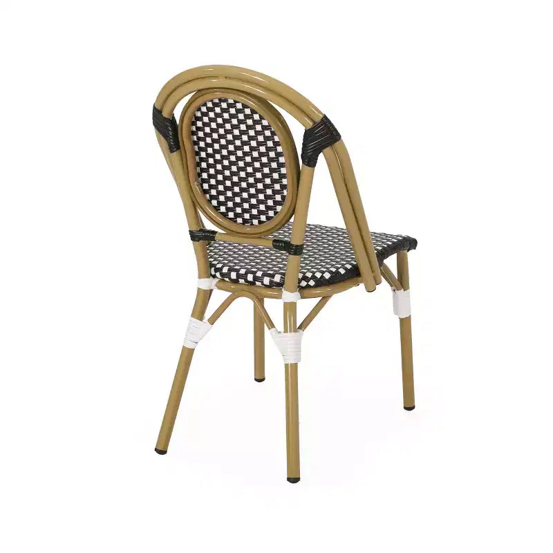Christopher Knight Home Remi Chaises de bistrot d'extérieur en osier français et aluminium (Lot de 4)