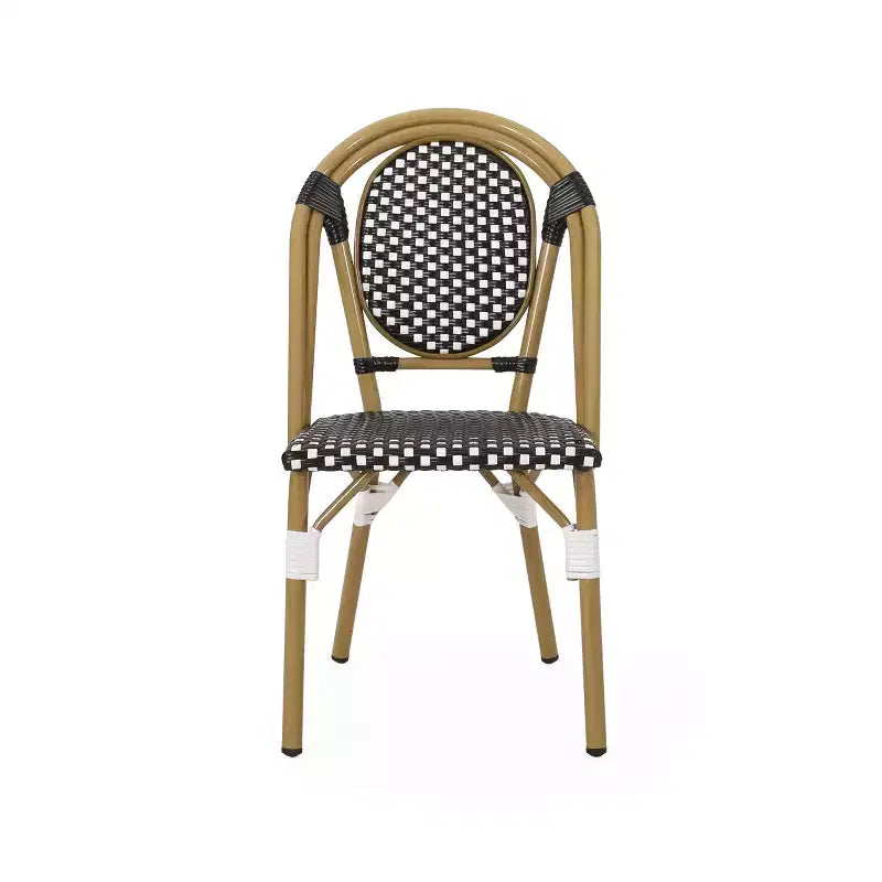 Christopher Knight Home Remi Chaises de bistrot d'extérieur en osier français et aluminium (Lot de 4)