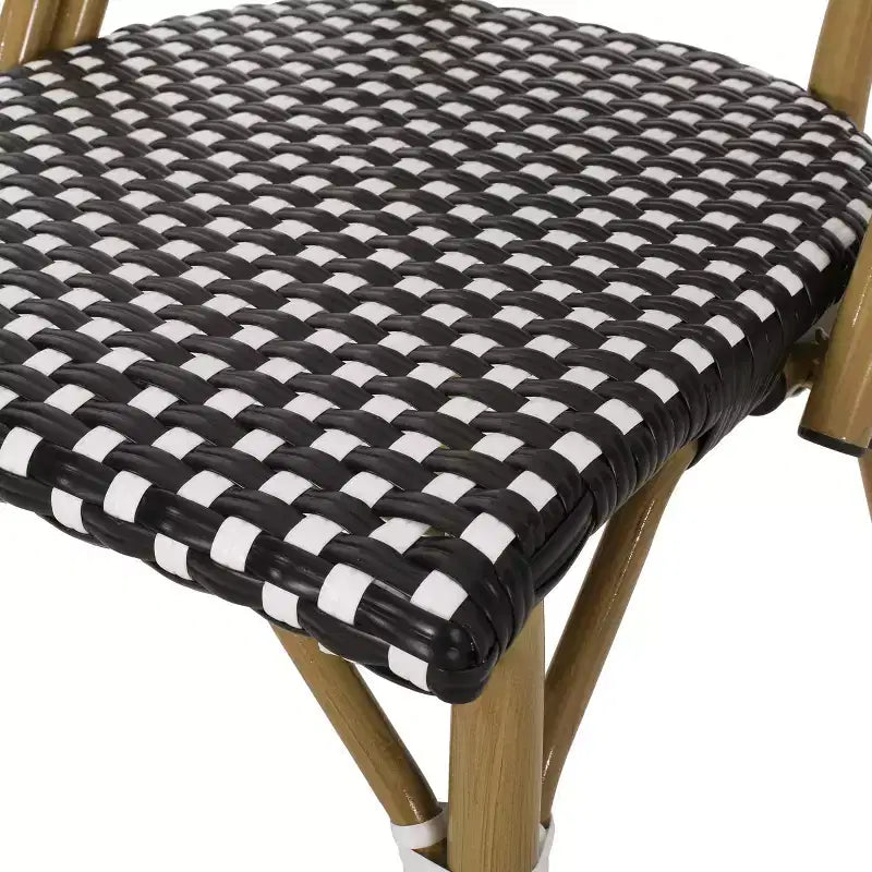 Christopher Knight Home Remi Chaises de bistrot d'extérieur en osier français et aluminium (Lot de 4)