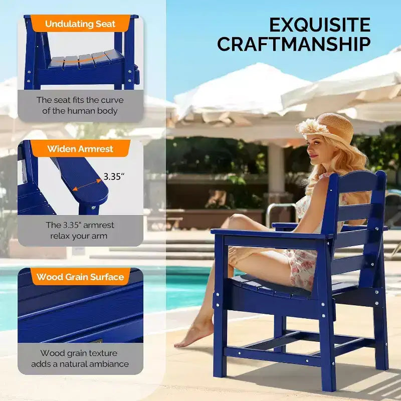Chaises de salle à manger d'extérieur VINGLI, chaises de patio en PEHD résistantes aux intempéries, sièges de jardin durables pour l'extérieur, la piscine, la terrasse, le porche