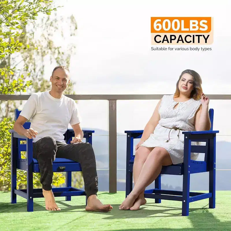 Chaises de salle à manger d'extérieur VINGLI, chaises de patio en PEHD résistantes aux intempéries, sièges de jardin durables pour l'extérieur, la piscine, la terrasse, le porche