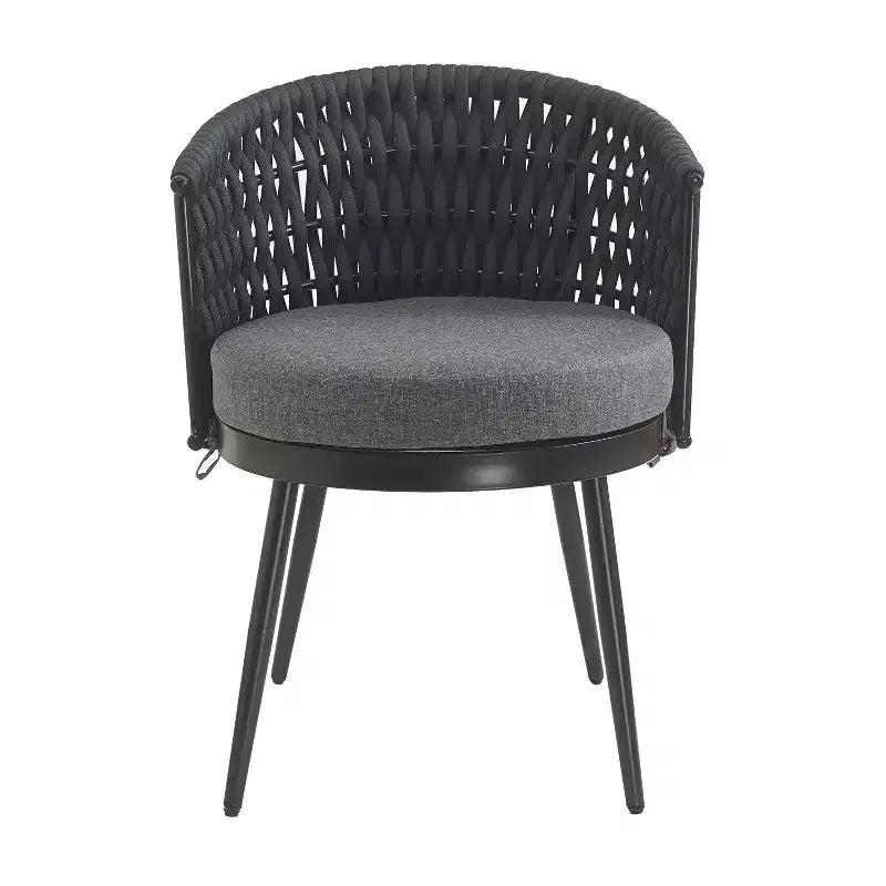 Christopher Knight Home Rouie Chaises de salle à manger d'extérieur modernes en corde tressée avec coussins (Lot de 2)