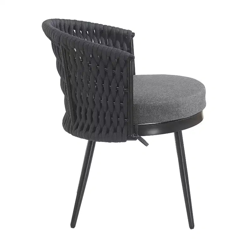 Christopher Knight Home Rouie Chaises de salle à manger d'extérieur modernes en corde tressée avec coussins (Lot de 2)