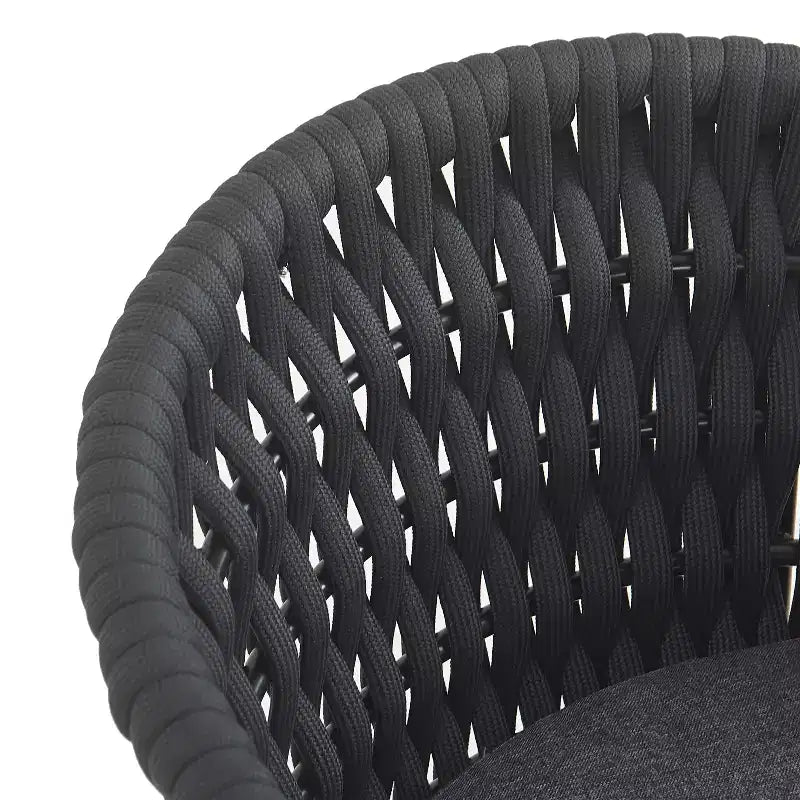 Christopher Knight Home Rouie Chaises de salle à manger d'extérieur modernes en corde tressée avec coussins (Lot de 2)