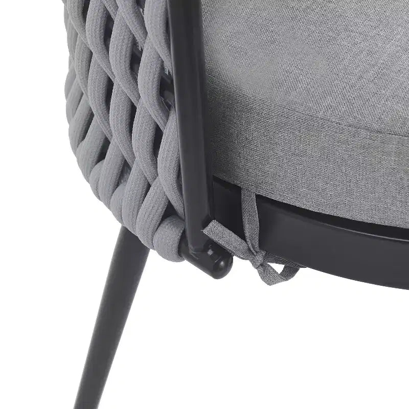 Christopher Knight Home Rouie Chaises de salle à manger d'extérieur modernes en corde tressée avec coussins (Lot de 2)